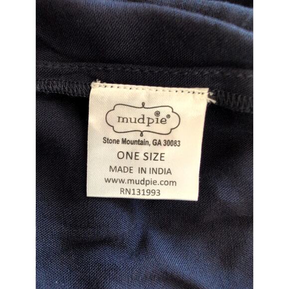 Mud Pie Women’s Tassel Trim Sleeveless Cover Up One Size Navy & Blue - Picture 4 of 7